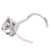 Claw Set Jewel (3mm) - Clear - Silver Nose Stud